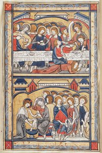 La Cène et le lavement des pieds, vers 1260 - French School